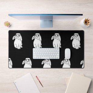 Hipster-Hase Lustiger Hase mit Brille Süßes Anima Schreibtischunterlage