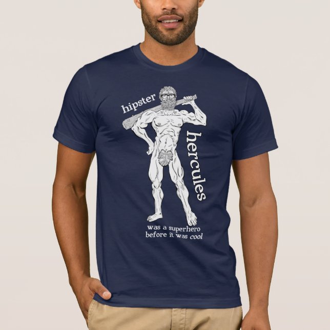 Hipster Herkules (für dunkle Shirts) T-Shirt (Vorderseite)