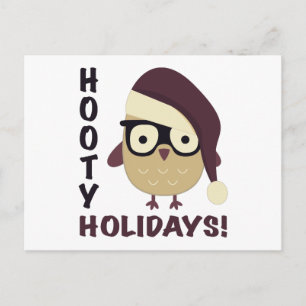 Hipster Hooty Ferien! Feiertagspostkarte