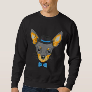 Hipster-Hund mit Fliege Tolpatschiger Geek-Hund Sweatshirt