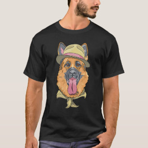Hipster Hund Tragen Scarf Goofy Geek Hund T-Shirt