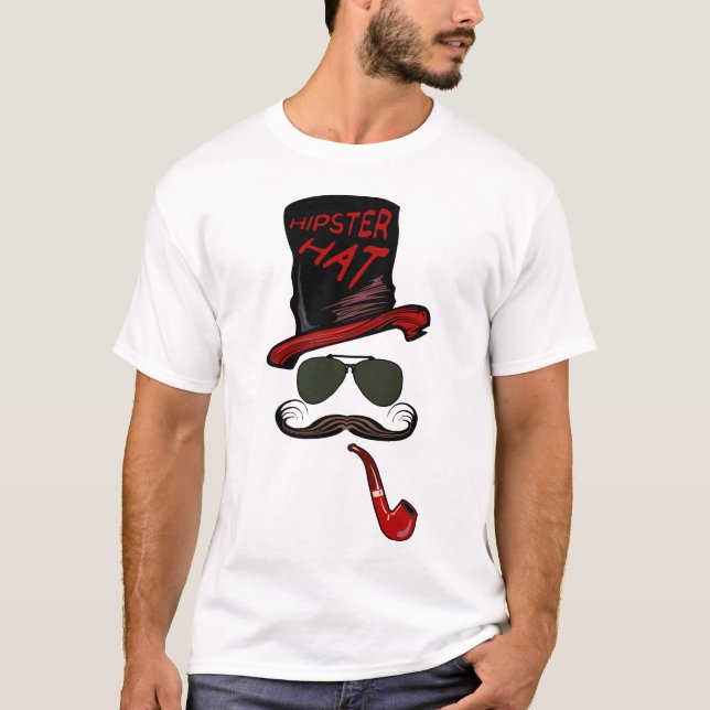 hipster_Hut_pipe_mustache_lunche_de_Sonne_8 T-Shirt (Vorderseite)