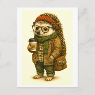 Hipster-Igel-Postkarte Postkarte