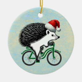 Hipster Igel Reiten Keramik Ornament