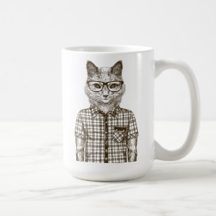 Hipster-Katze Kaffeetasse