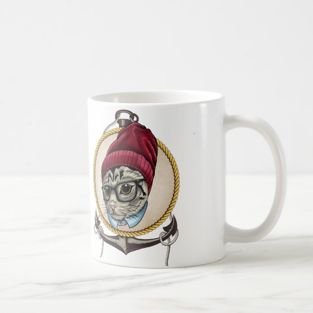Hipster-Katze Kaffeetasse (Rechts)