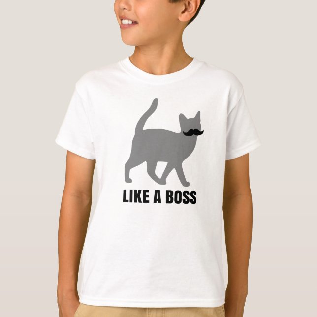 Hipster-Katze mögen einen Chef T-Shirt (Vorderseite)