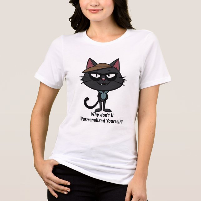 Hipster Katzenjammer mit Brille und Hut - Coole So Tri-Blend Shirt (Vorderseite)
