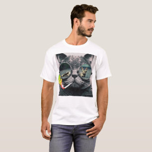 Hipster Katzenrauchen T-Shirt