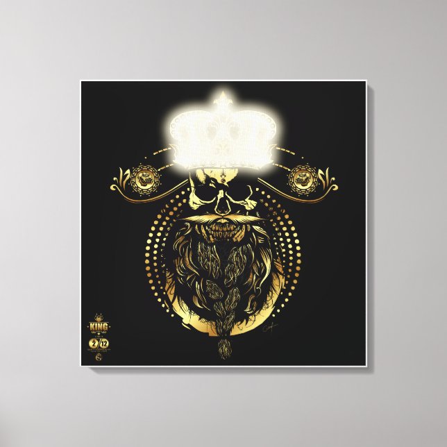Hipster King Skull König Barbu 2 Leinwanddruck (Vorderseite)