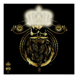 Hipster King Skull König Barbu 2 Poster