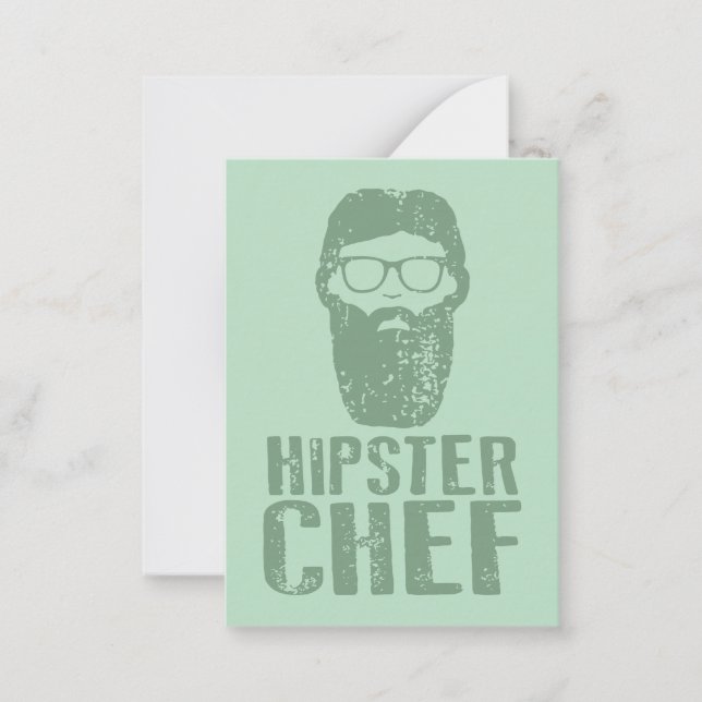 Hipster Koch Mitteilungskarte (Vorderseite)