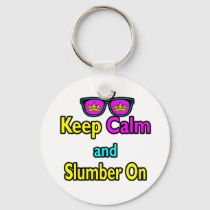Hipster-Kronen-Sonnenbrille Keep Calm And Slumber Schlüsselanhänger