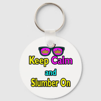 Hipster-Kronen-Sonnenbrille Keep Calm And Slumber Schlüsselanhänger