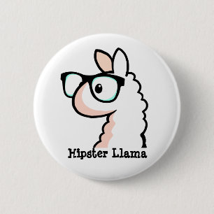 Hipster-Lama Button
