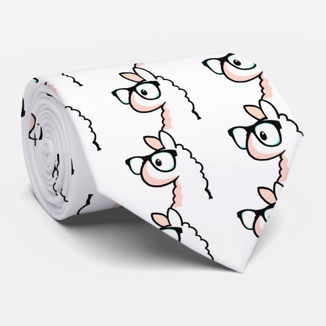 Hipster-Lama Krawatte (Gerollt)