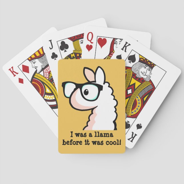 Hipster-Lama Spielkarten (Rückseite)