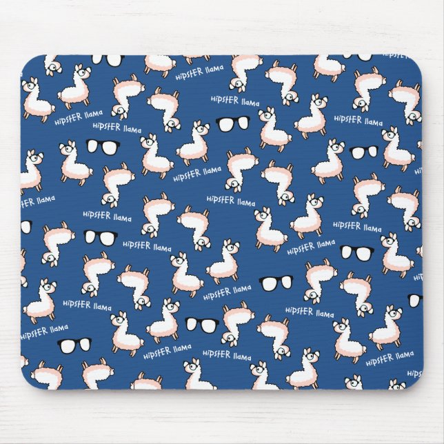 Hipster-Lama-Verrücktheit Mousepad (Vorne)