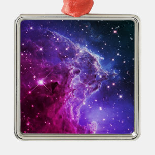 Hipster Lila Ombre-Affen-Kopf-Nebel Ornament Aus Metall