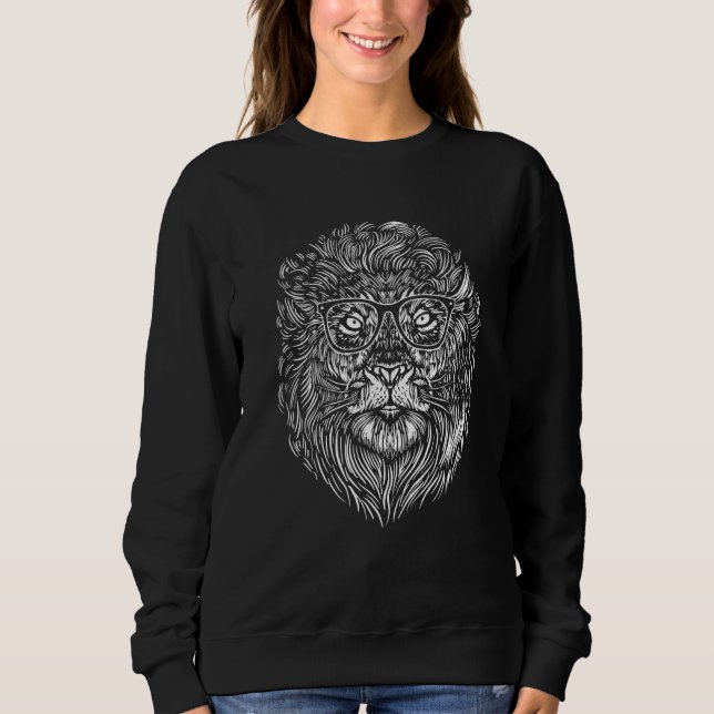 Hipster Lion Sweatshirt (Vorderseite)