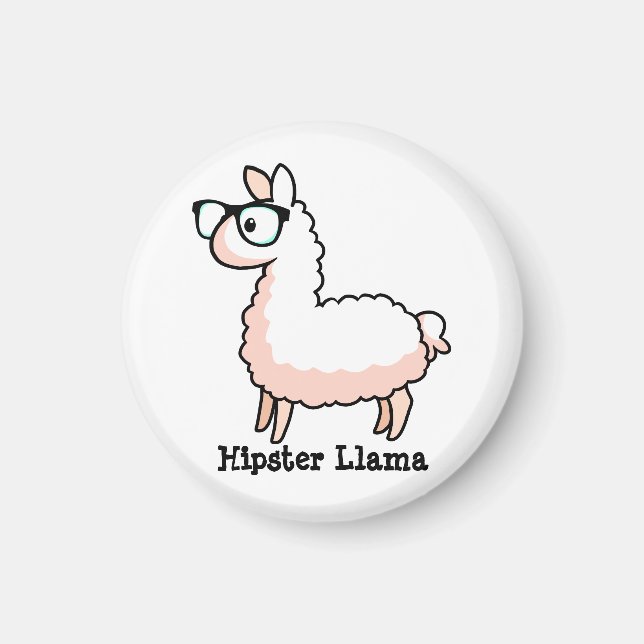 Hipster Llama Magnet (Vorne)