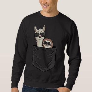 Hipster Llama Sloth mit Sonnenbrille Tier in Po Sweatshirt