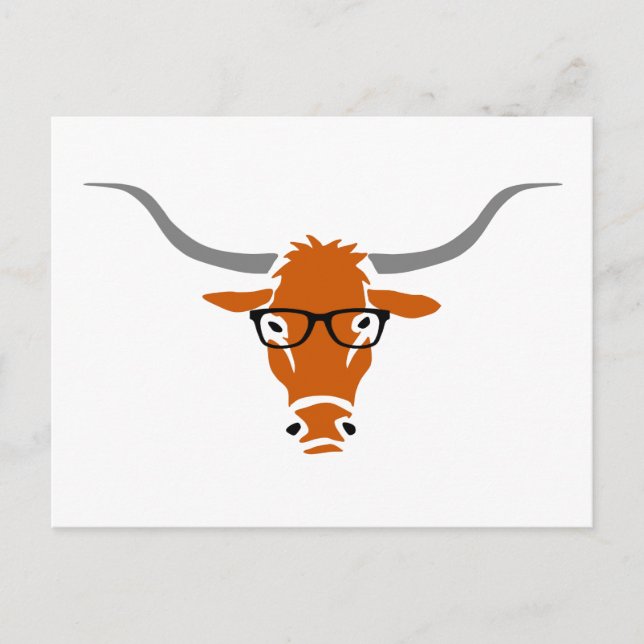 Hipster Longhorn Postkarte (Vorderseite)