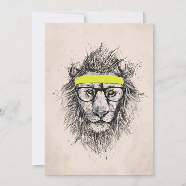 Hipster Löwe (heller Hintergrund) (Vorderseite)