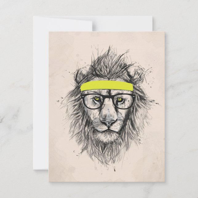 Hipster Löwe (heller Hintergrund) (Vorderseite)