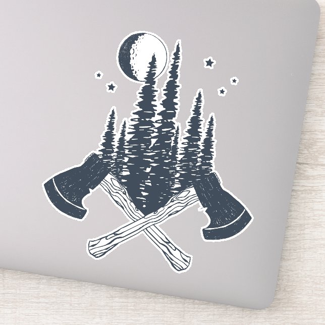 Hipster Lumberjack Scene Aufkleber (Detail)