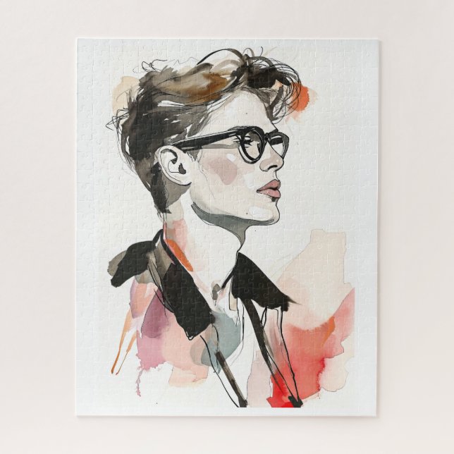 Hipster Man Zeichne (Vertikal)