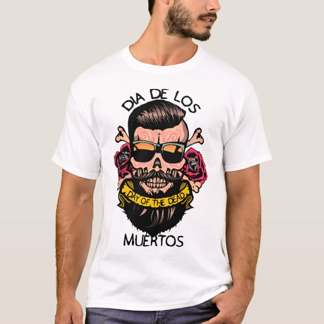 hipster_mexico_kopf_de_mort_crane_fleur_rose_ci T-Shirt (Vorderseite)