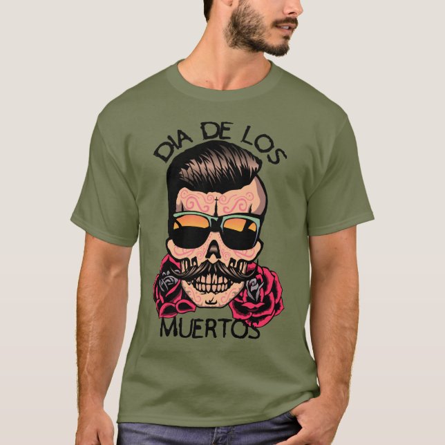 hipster_mexico_kopf_de_mort_crane_fleur_rose_ci T-Shirt (Vorderseite)