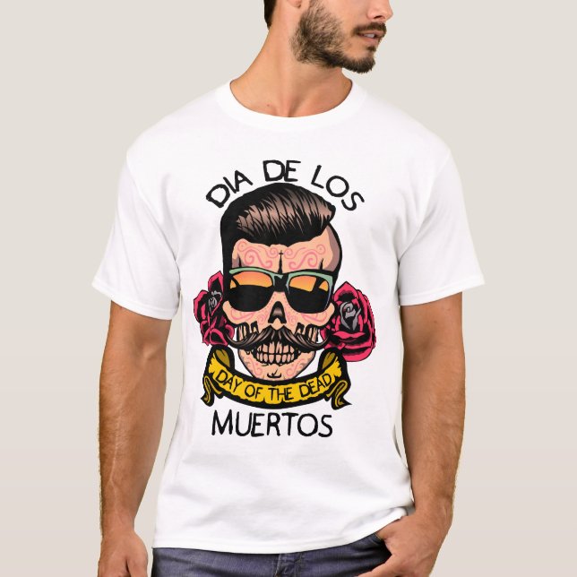 hipster_mexico_kopf_de_mort_crane_fleur_rose_mo T-Shirt (Vorderseite)