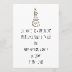 Hipster Mod Harry und Meghan Wedding Einladung