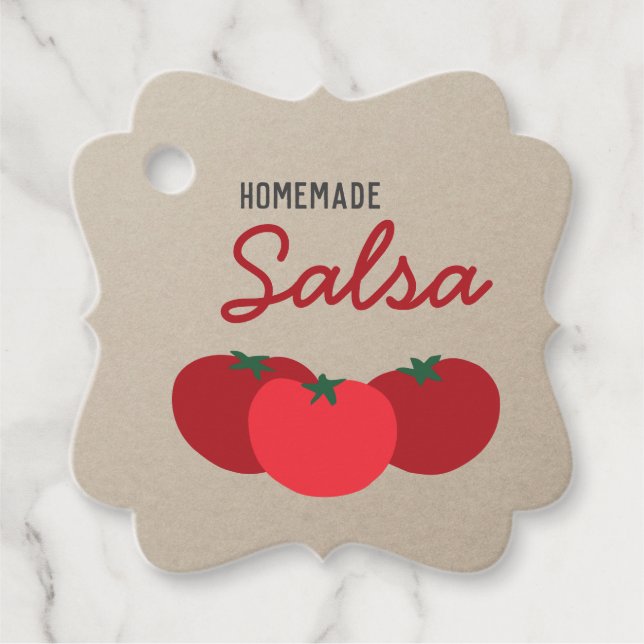 Hipster Modernes, hausgemachte Salsa Tomatenkonser Geschenkanhänger (Vorderseite)