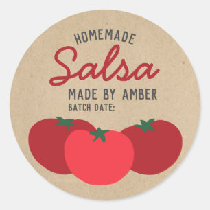 Hipster Modernes, hausgemachte Salsa Tomatenkonser Runder Aufkleber