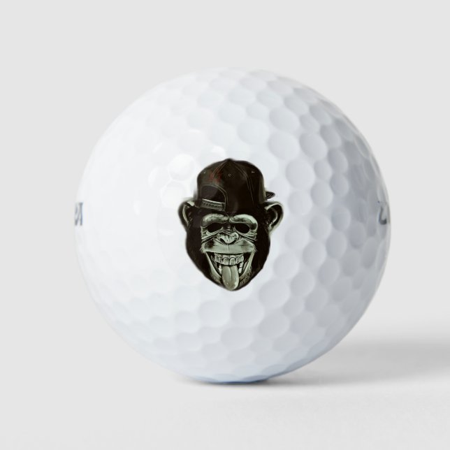Hipster Monkey Golfball (Vorderseite)