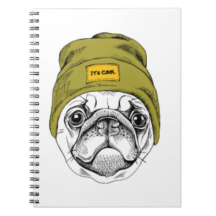 Hipster-Mops ist es cool Notizblock