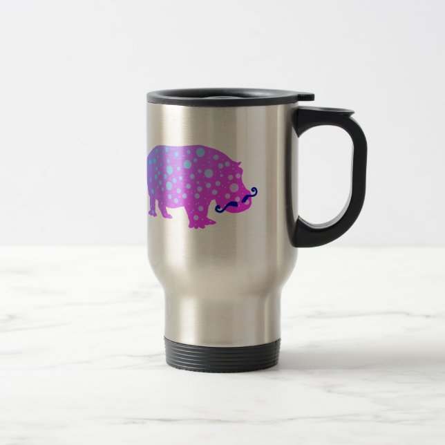 Hipster Mustaches Stainless Steel Travel Mug Reisebecher (Rechts)