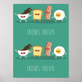 Hipster, Muster, Freunde für immer, Ei, Kaffee, Poster