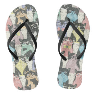 Hipster Niedliches Katzen Muster Flip Flops