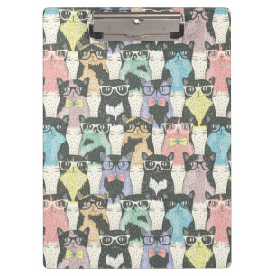 Hipster-niedliches Katzen-Muster Klemmbrett