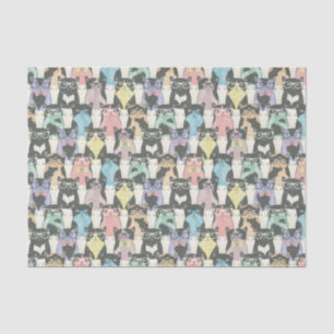 Hipster-niedliches Katzen-Muster Seidenpapier