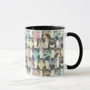 Hipster-niedliches Katzen-Muster Tasse