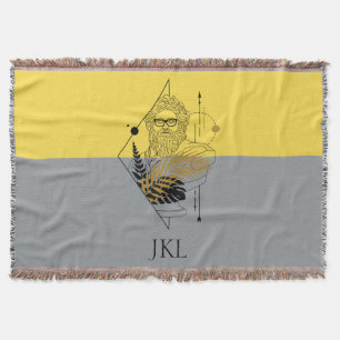 Hipster-Olymp-Gott-Farblock-Monogramm Decke