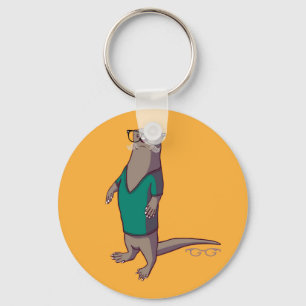 Hipster Otter Keychain (without text) Schlüsselanhänger