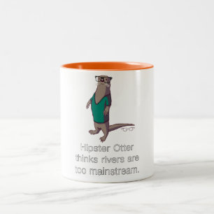 Hipster-Otter-Tasse Zweifarbige Tasse