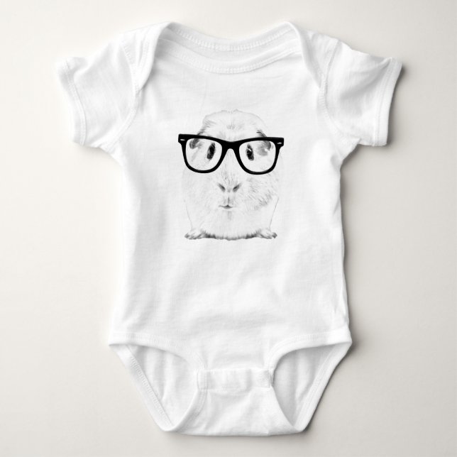Hipster Pigster Baby Strampler (Vorderseite)