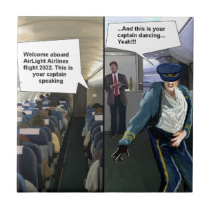 Hipster Pilot Funny Fliese
